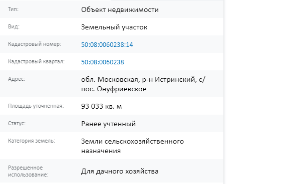 Скрин ЕГРН Онлайн