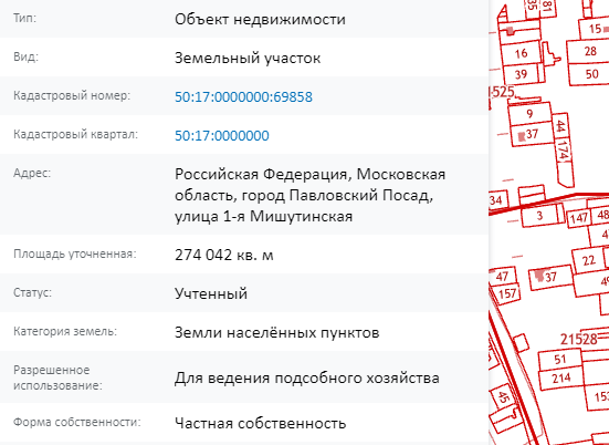 Скрин ЕГРН Онлайн