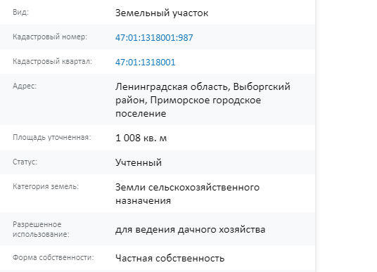 Скрин ЕГРН Онлайн