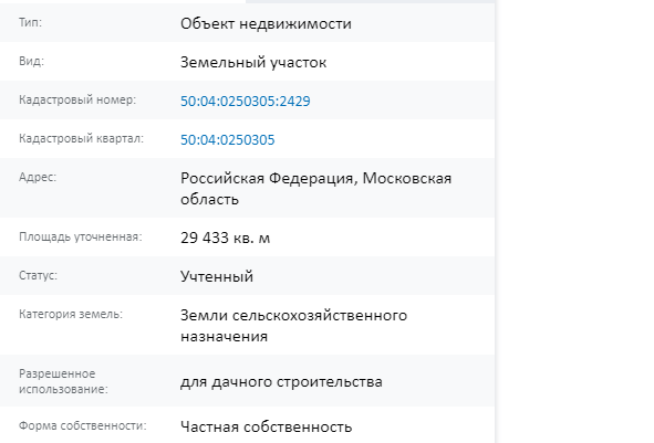 Скрин ЕГРН Онлайн