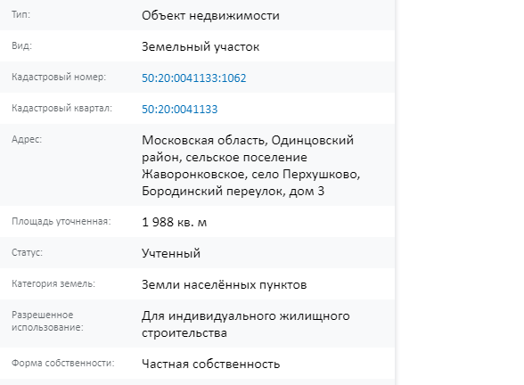 Скрин ЕГРН Онлайн