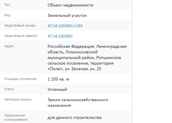 Скрин ЕГРН Онлайн