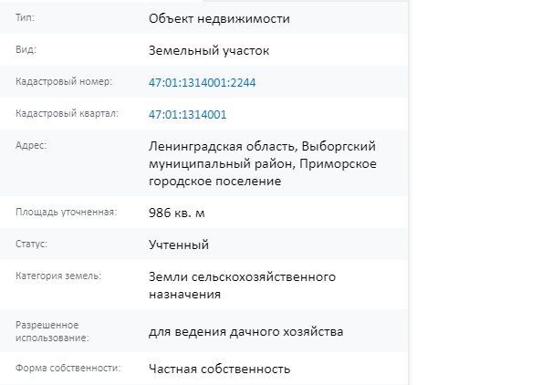 Скрин ЕГРН Онлайн