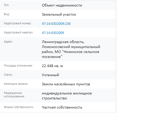 Скрин ЕГРН Онлайн