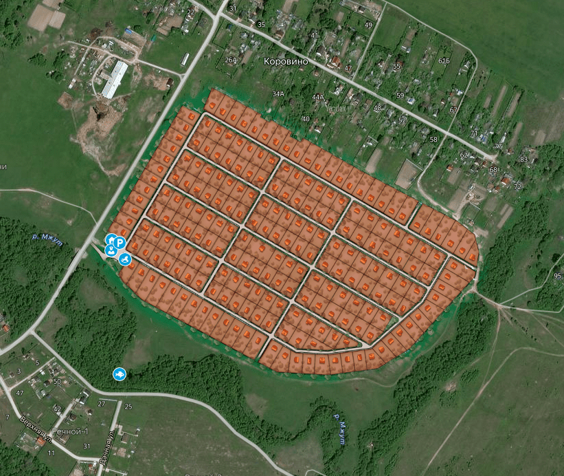План поселка Усадьба Коровино