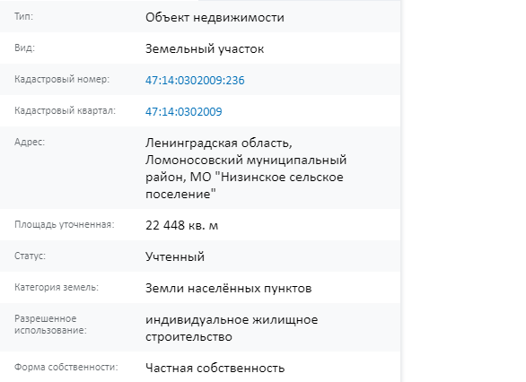 Скрин ЕГРН Онлайн