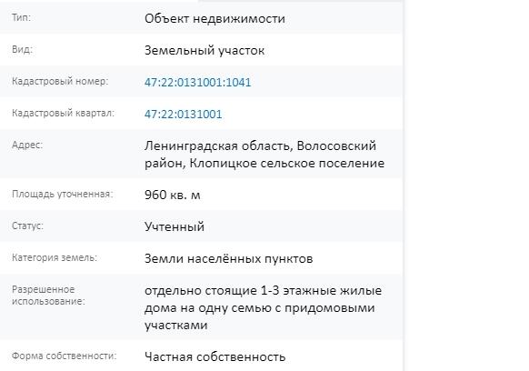 Скрин ЕГРН Онлайн