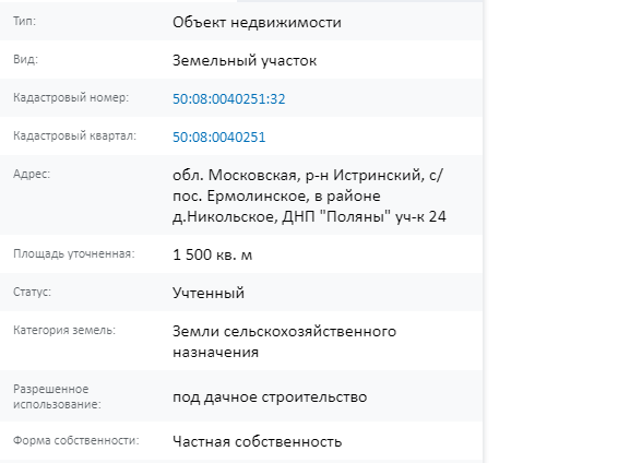 Скрин ЕГРН Онлайн