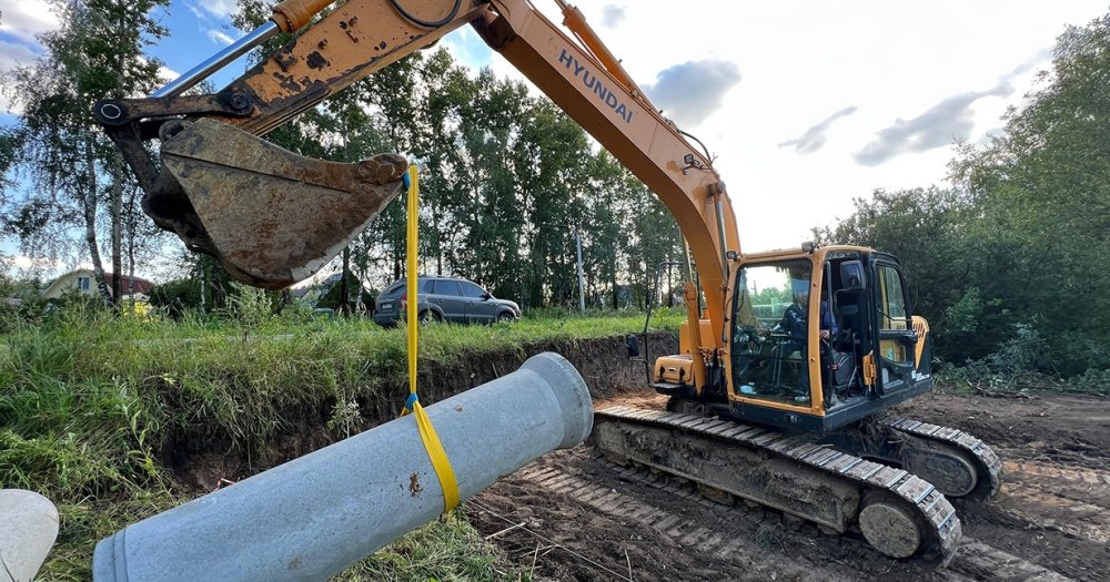 Новости о посёлке Дорожное строительство в промпарке Шахово: укладка дренажных труб