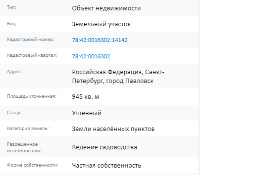 Скрин ЕГРН Онлайн