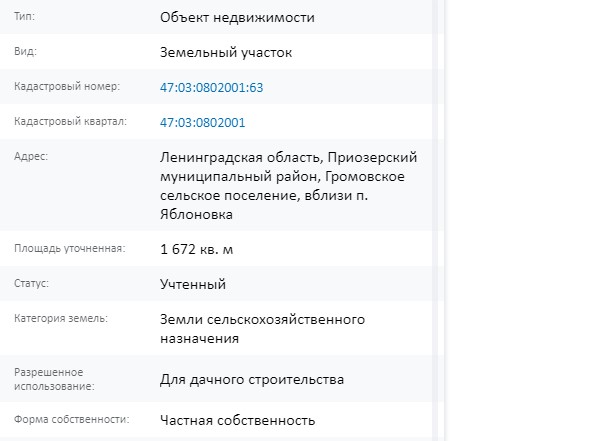 Скрин ЕГРН Онлайн