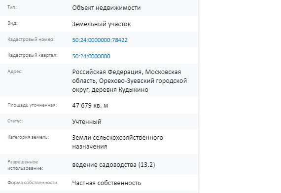 Скрин ЕГРН Онлайн