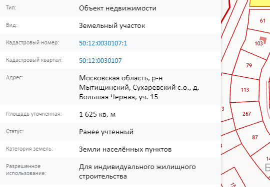 Скрин ЕГРН Онлайн