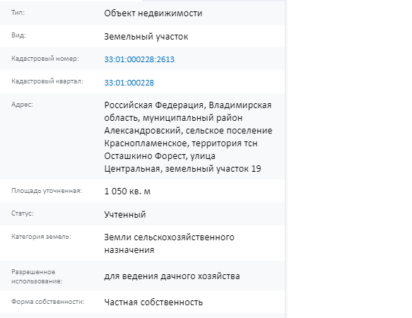 Скрин ЕГРН Онлайн