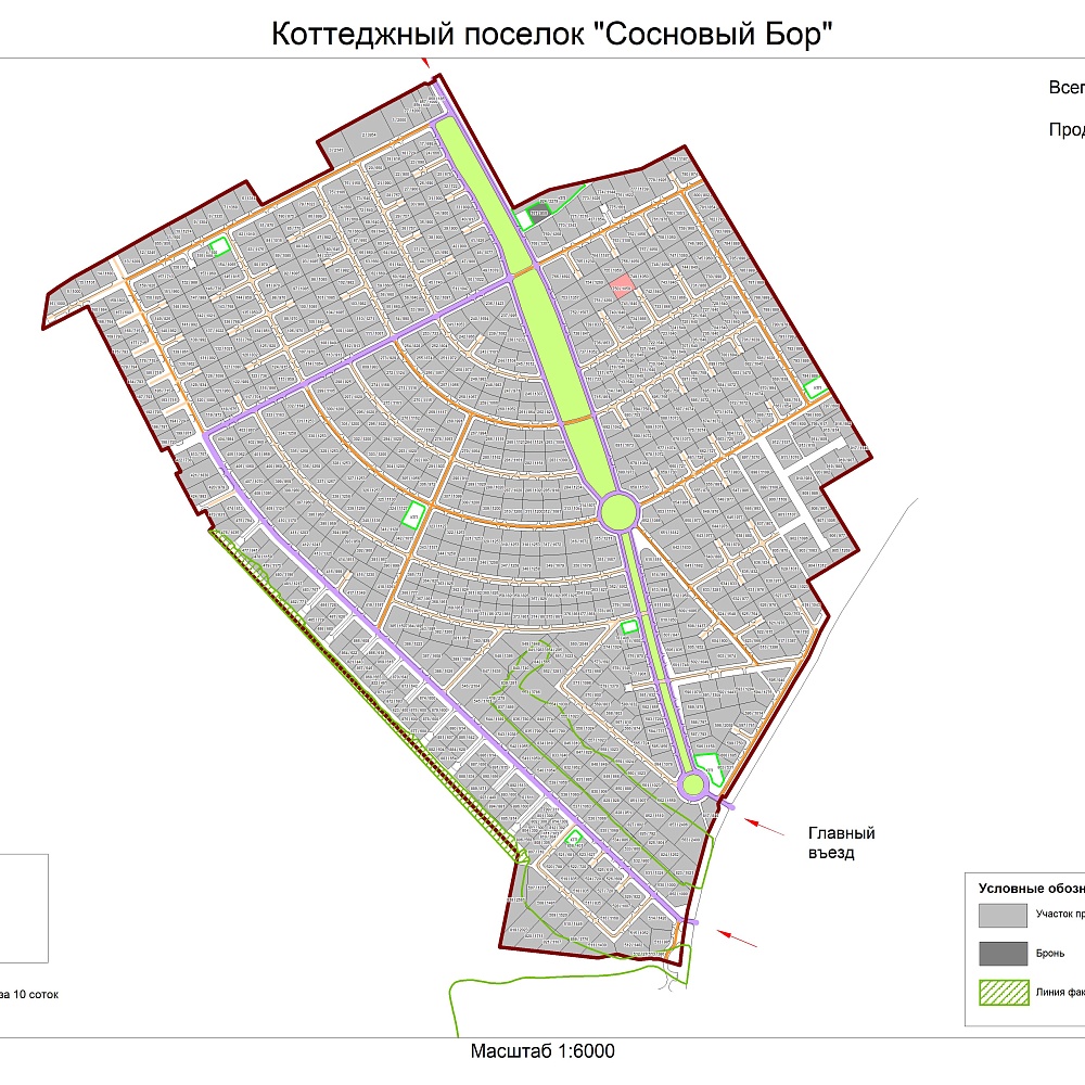 План поселка Сосновый бор 1,2