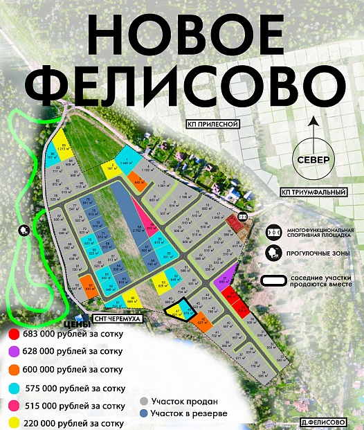 План и цены КП Новое Фелисово