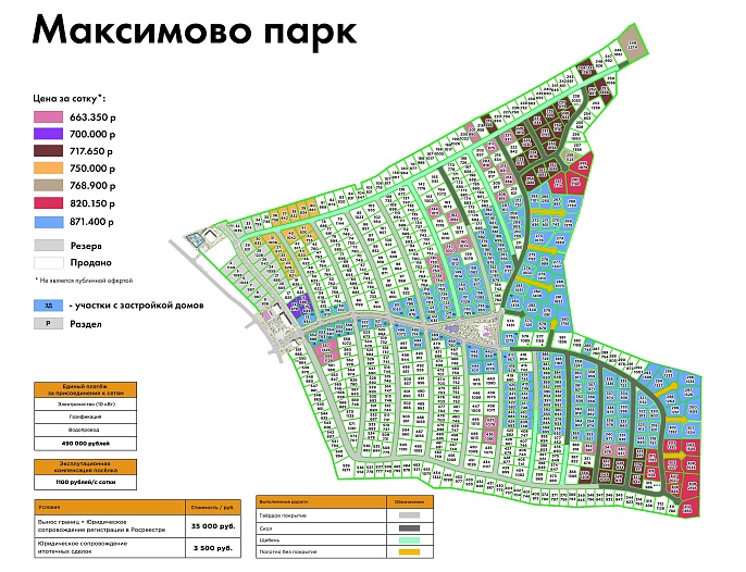 План и цены КП Максимово Парк