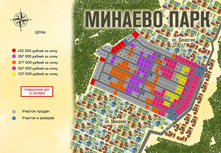 План и цены КП Минаево Парк