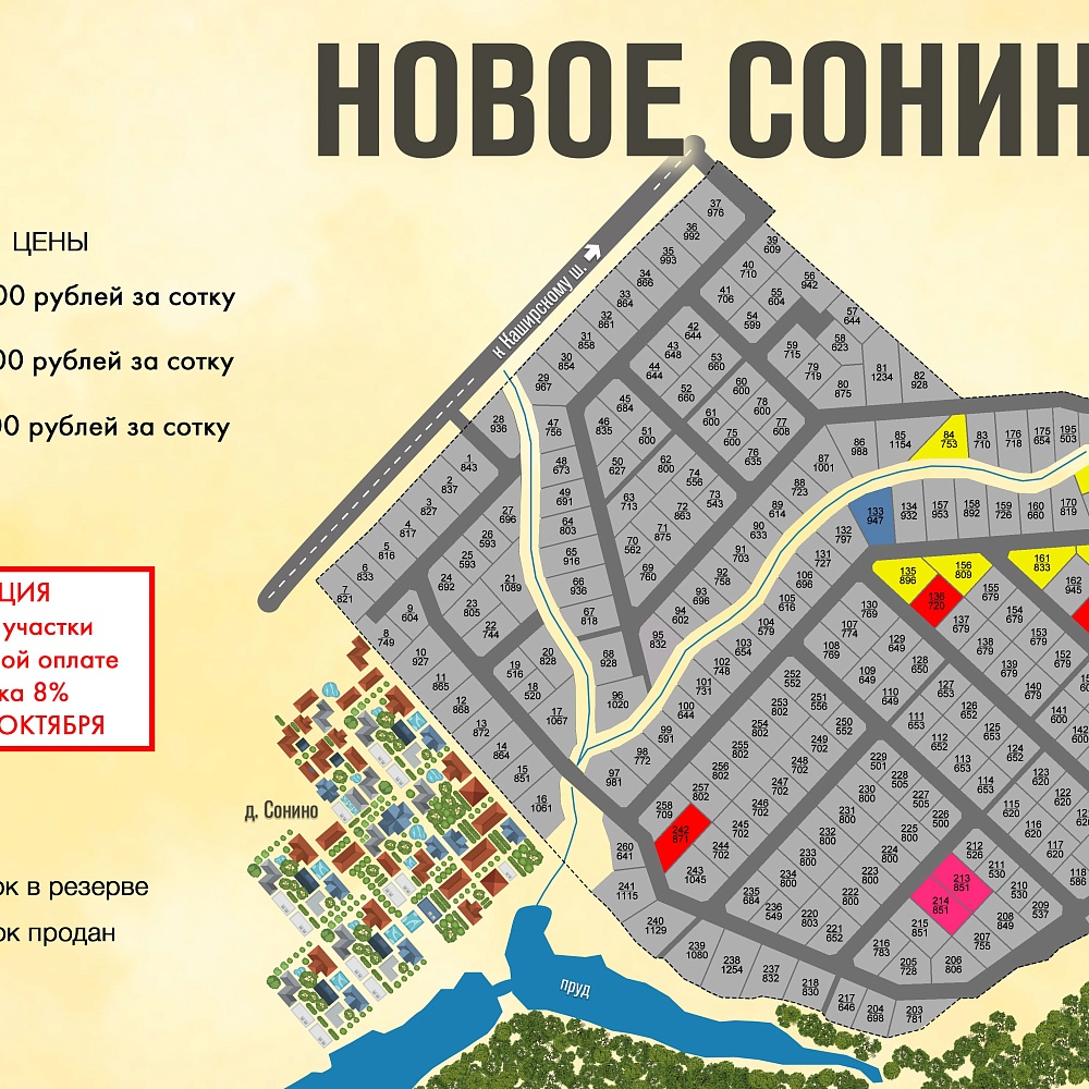 План поселка Новое Сонино