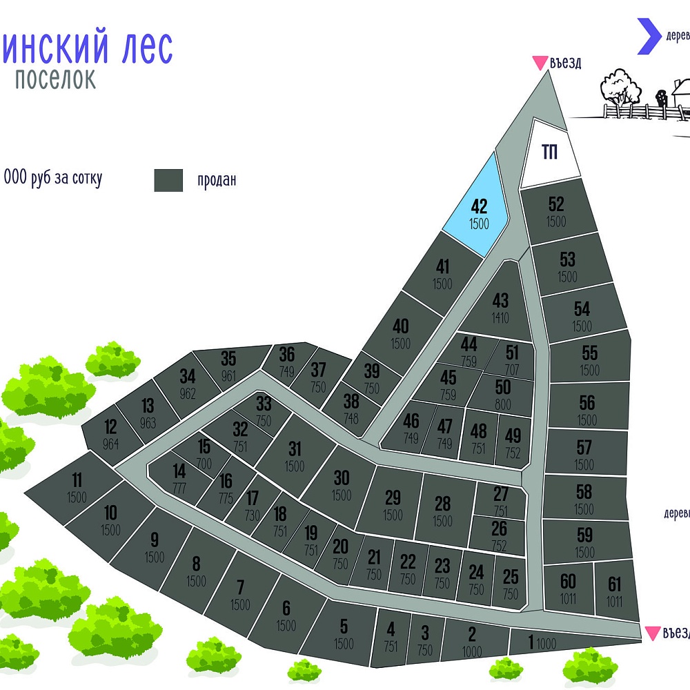 План поселка Икшинский лес